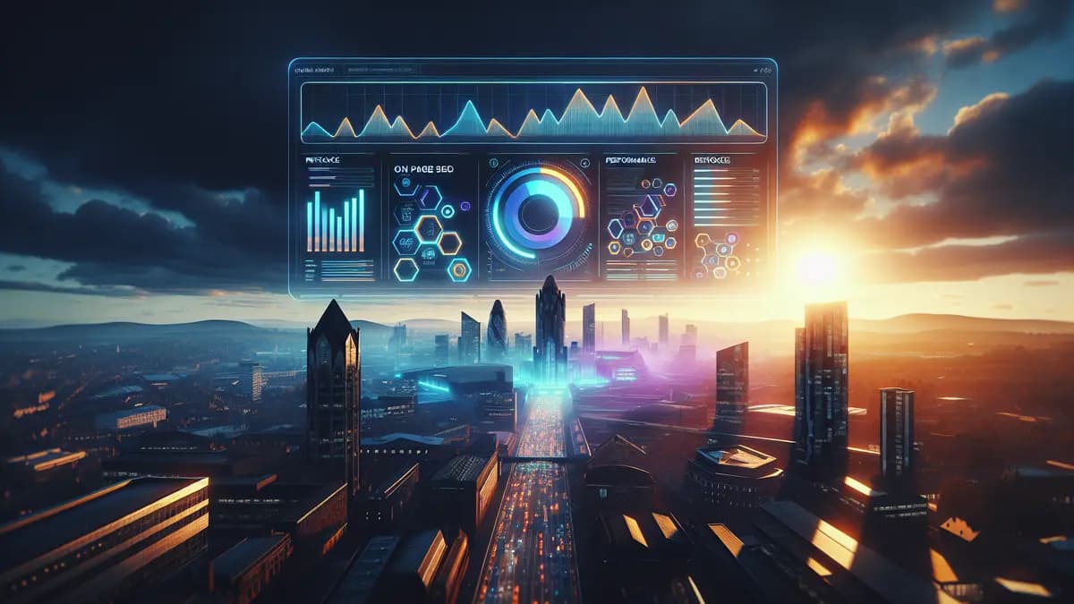 on page seo checker for Manchester businesses — SlapMyWeb hero visual