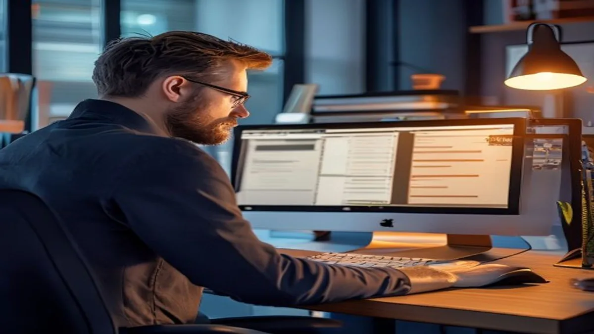 SEO specialist building a prioritized keyword plan in a spreadsheet on a desktop screen