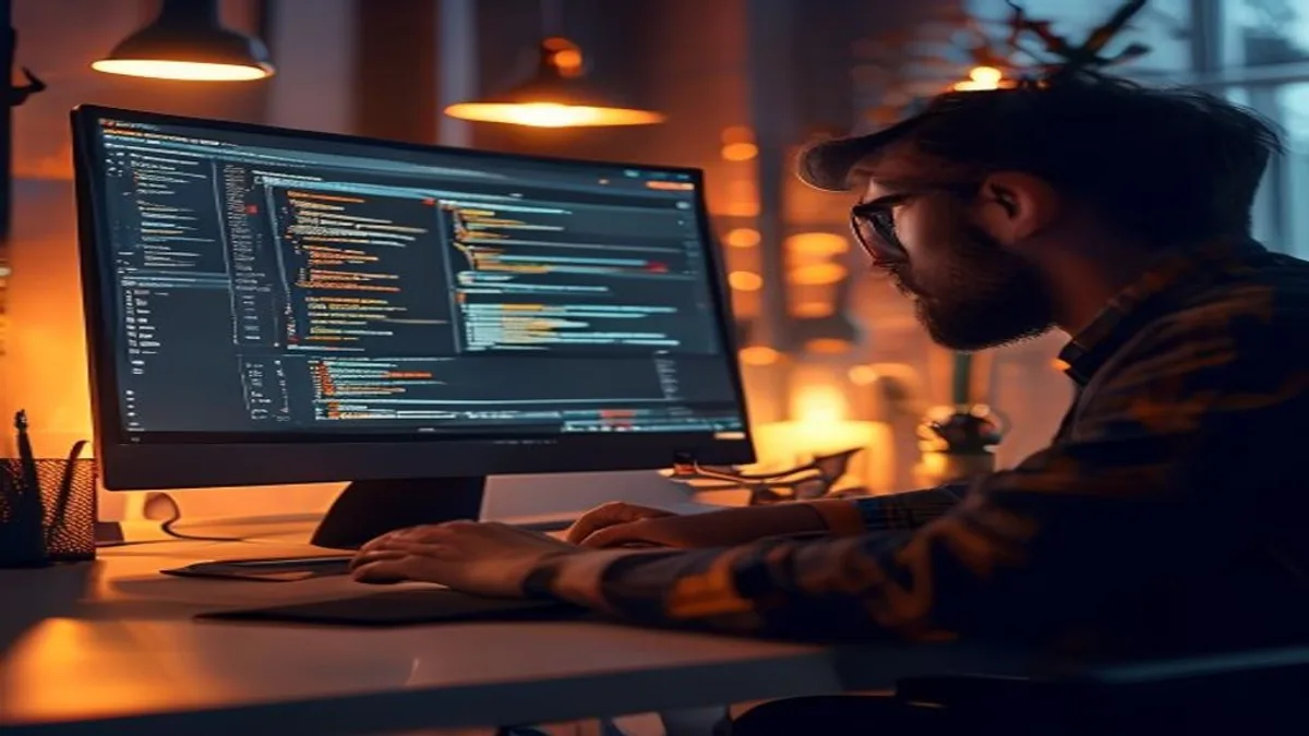 Web developer reviewing a page outline with nested headings in a code editor