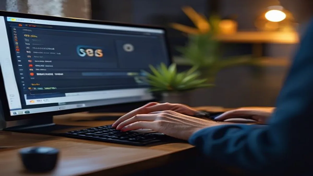 Marketer typing a new page title into a CMS editor with a live character-count indicator on screen