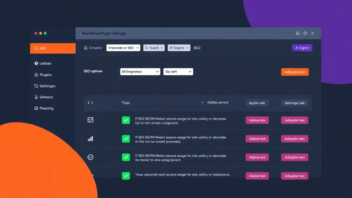 WordPress dashboard with SEO optimization checklist overlay